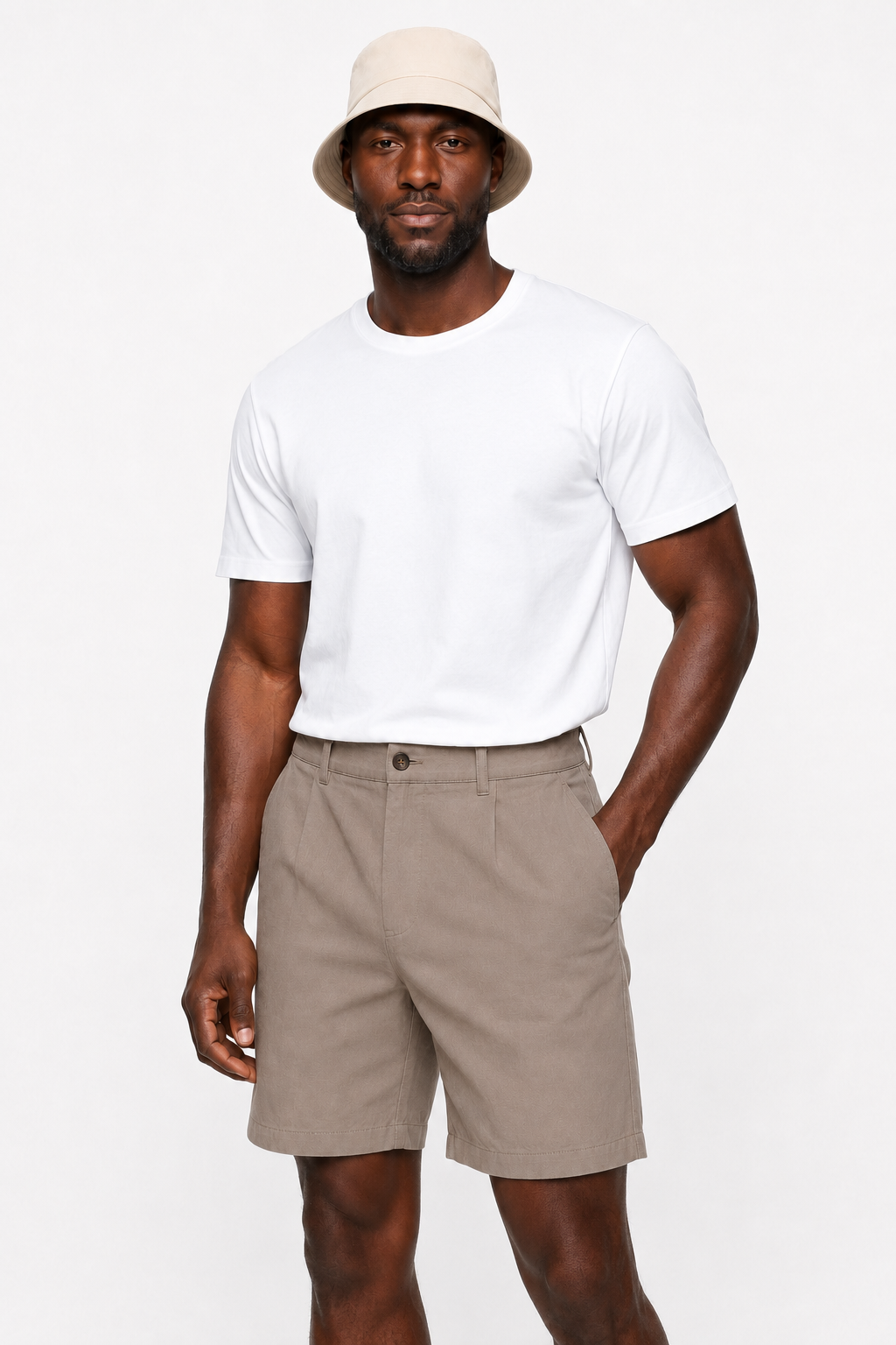 Herreshorts i taupe hør - Perfekte til sommer og fritid - - Shorts - Valmont Wear
