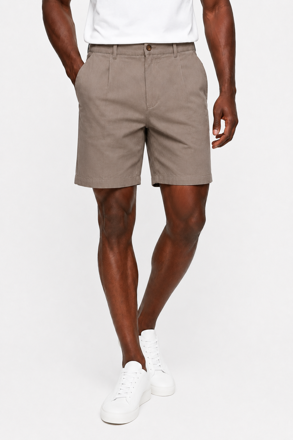Herreshorts i taupe hør - Perfekte til sommer og fritid - - Shorts - Valmont Wear