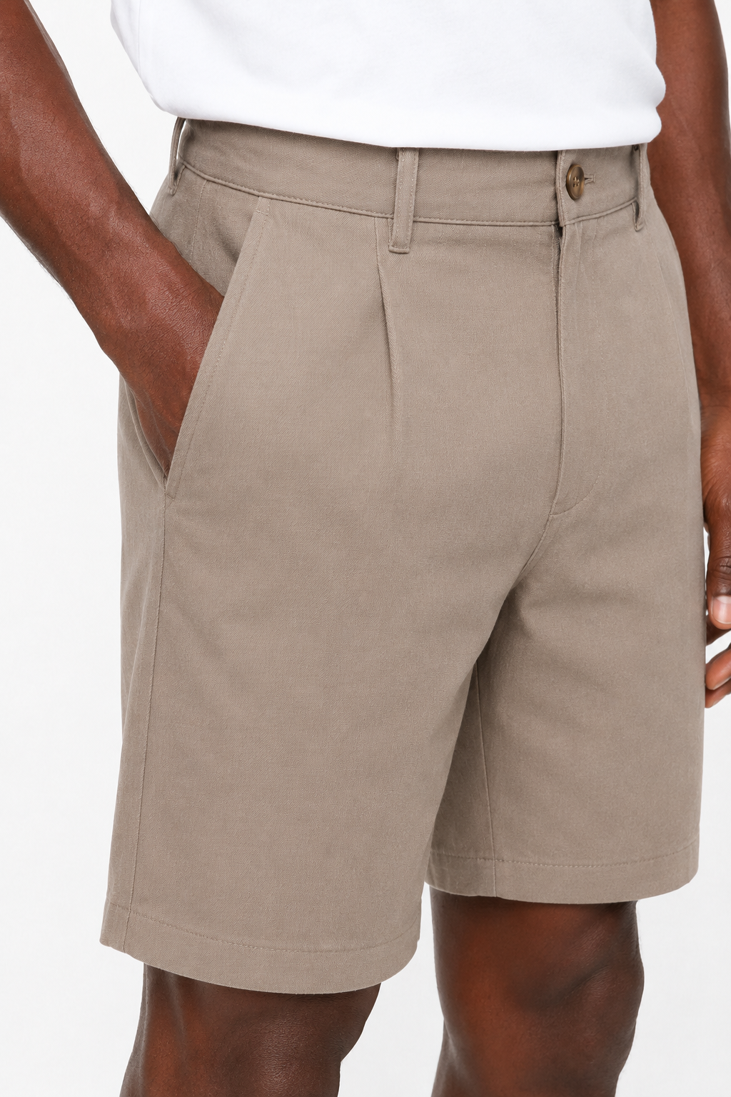 Herreshorts i taupe hør - Perfekte til sommer og fritid - - Shorts - Valmont Wear