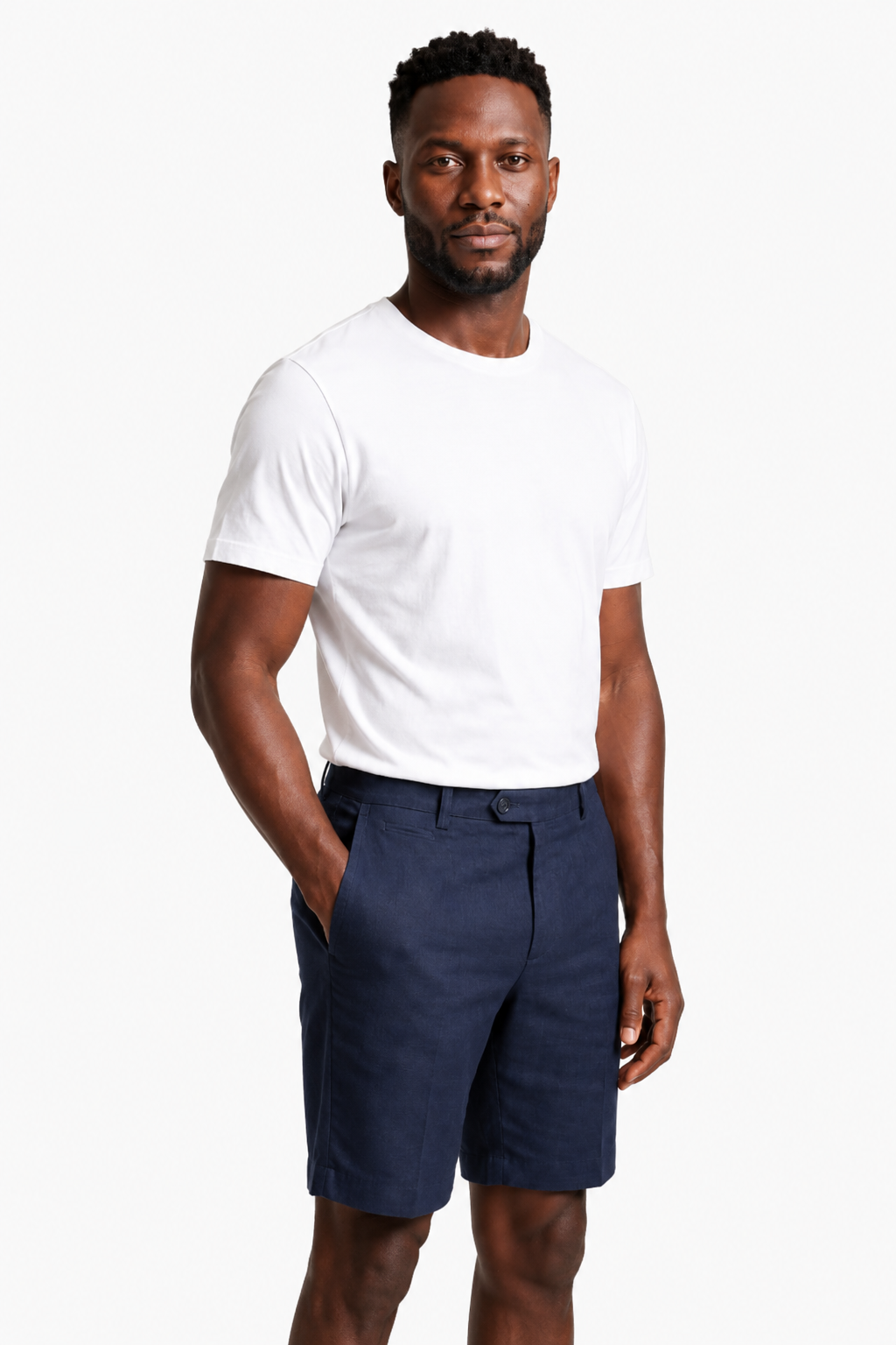 Mørkeblå Hørshorts til Mænd – Premium Linnen Sommershorts med Komfortabel Pasform - - Shorts - Valmont Wear