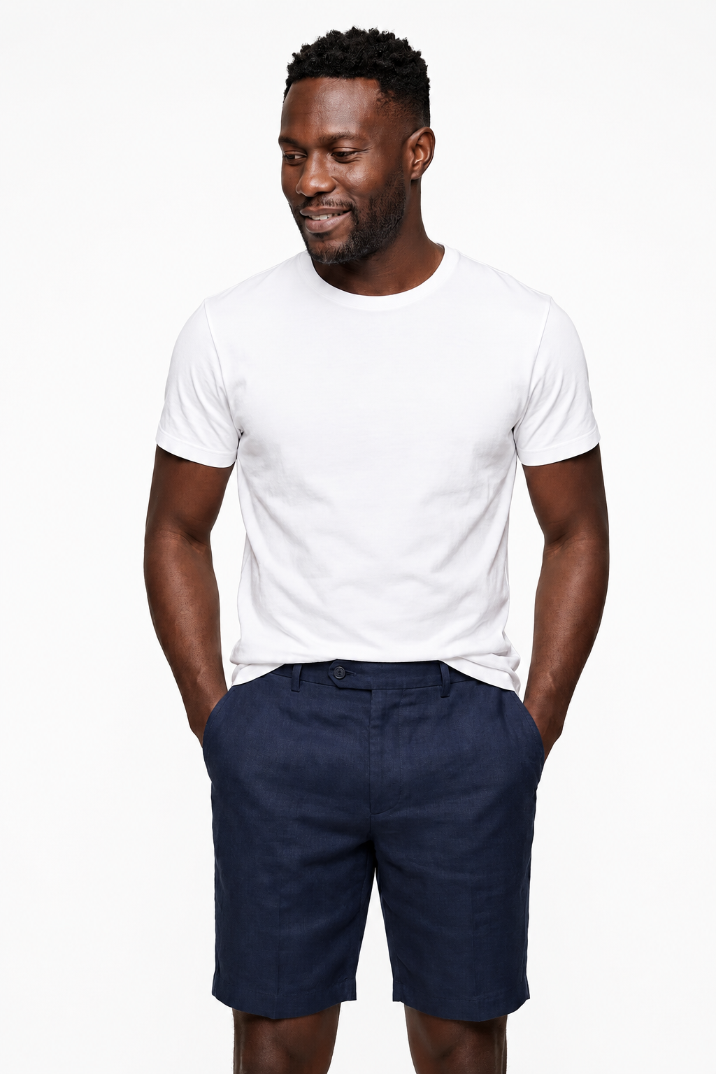 Mørkeblå Hørshorts til Mænd – Premium Linnen Sommershorts med Komfortabel Pasform - - Shorts - Valmont Wear