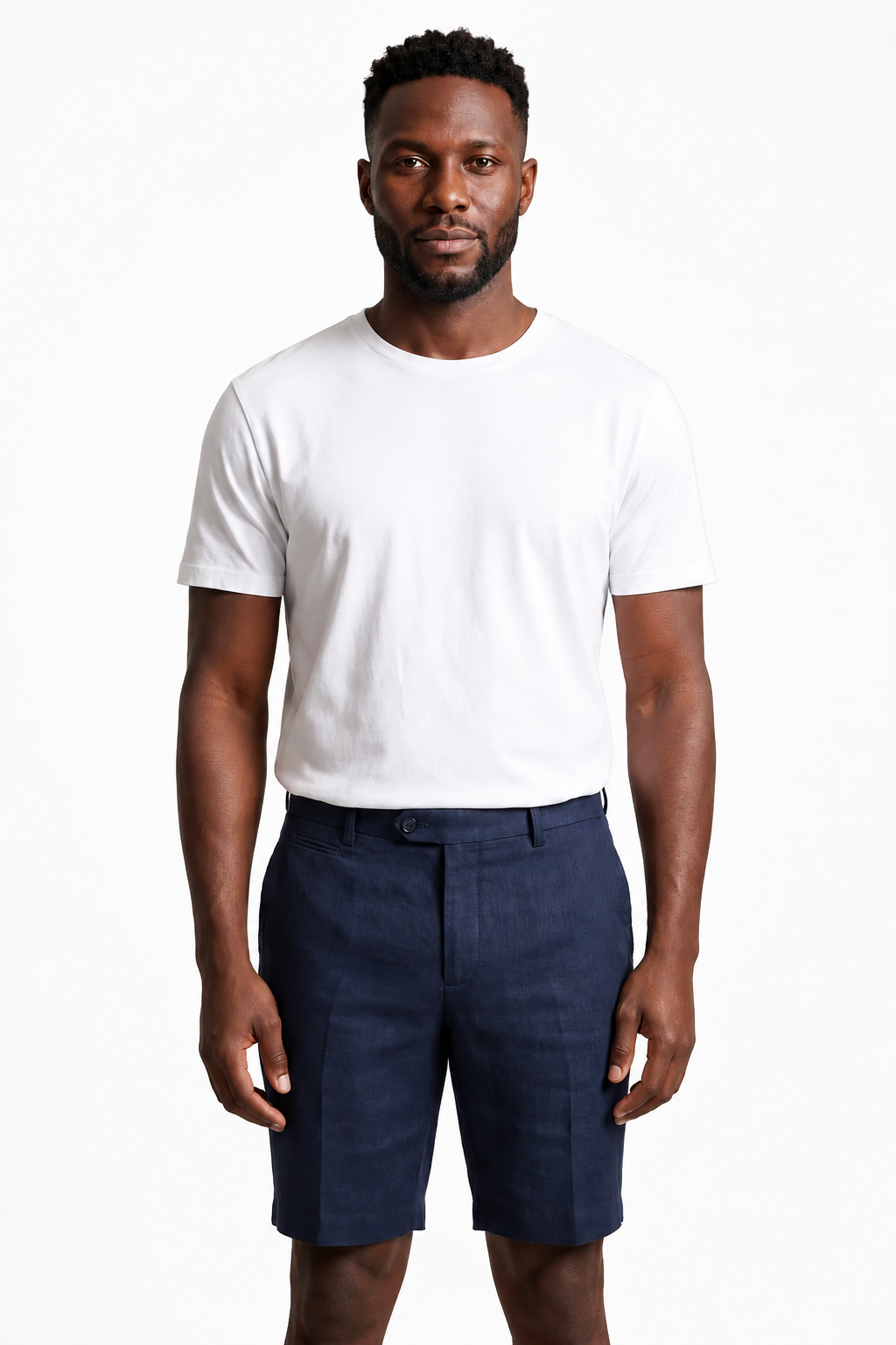 Mørkeblå Hørshorts til Mænd – Premium Linnen Sommershorts med Komfortabel Pasform - - Shorts - Valmont Wear