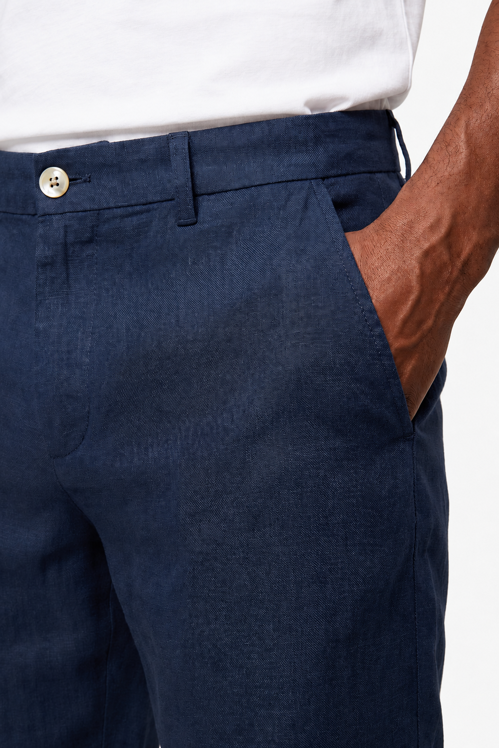 Mørkeblå Hørshorts til Mænd – Premium Linnen Sommershorts med Komfortabel Pasform - - Shorts - Valmont Wear