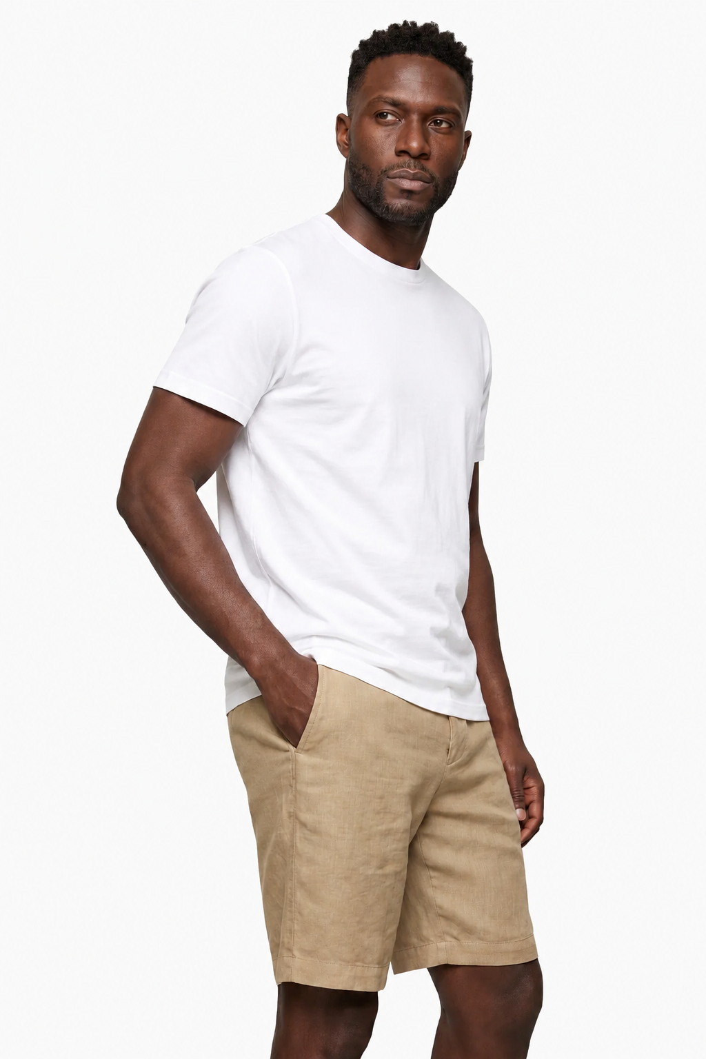 Herre Linnedshorts – Beige/Stenfarvet, Åndbare & Komfortable, Str. 38 - - Shorts - Valmont Wear