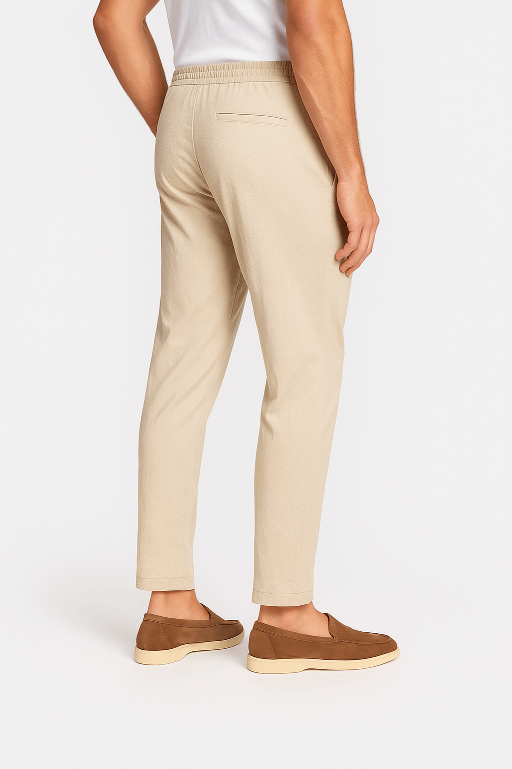 Herrebukser med Snøre - Beige - - Pants - Valmont Wear