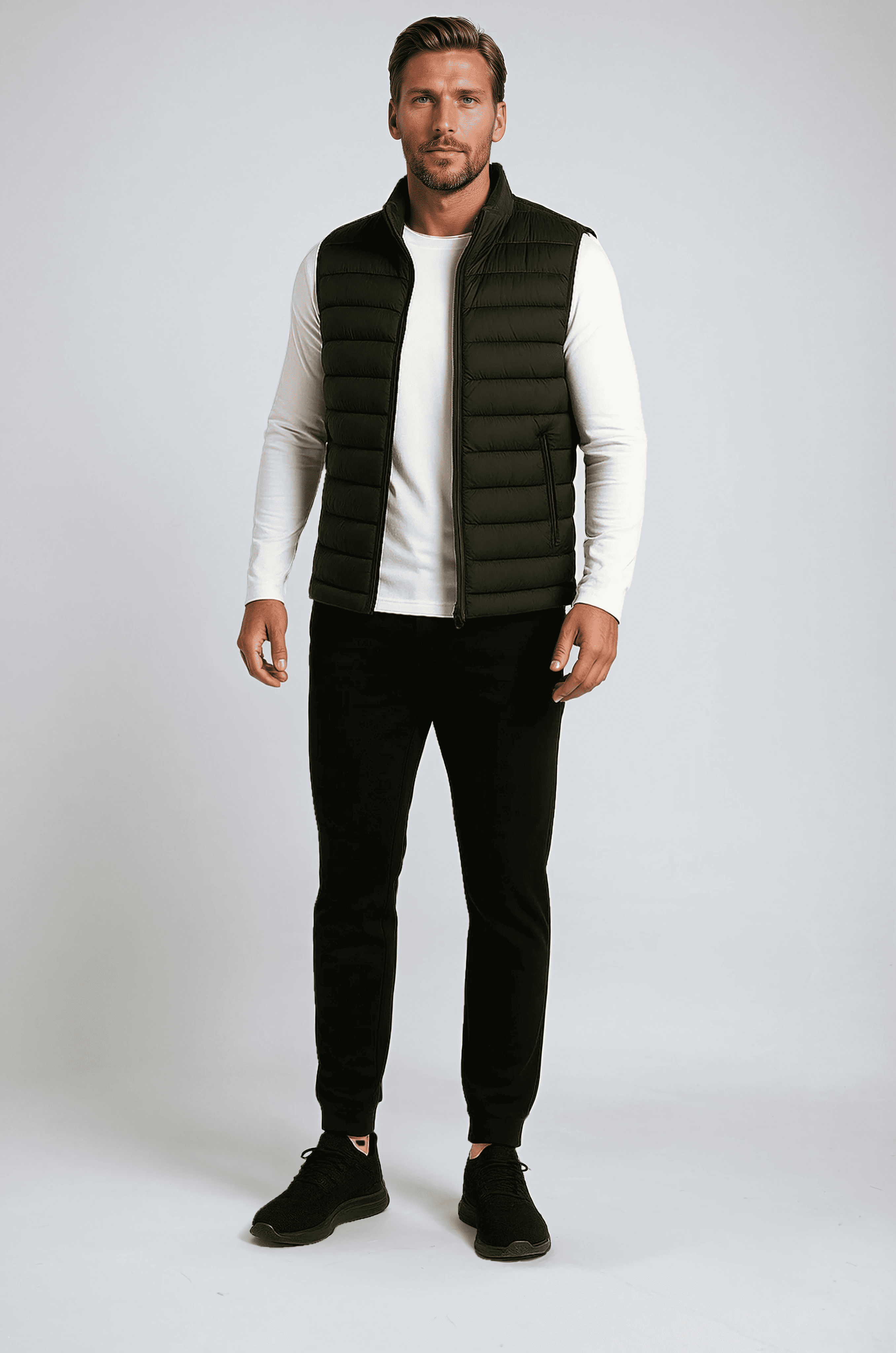 Premium Herre Mørk armygrøn Puffervest - - Puffer Vest - Valmont Wear