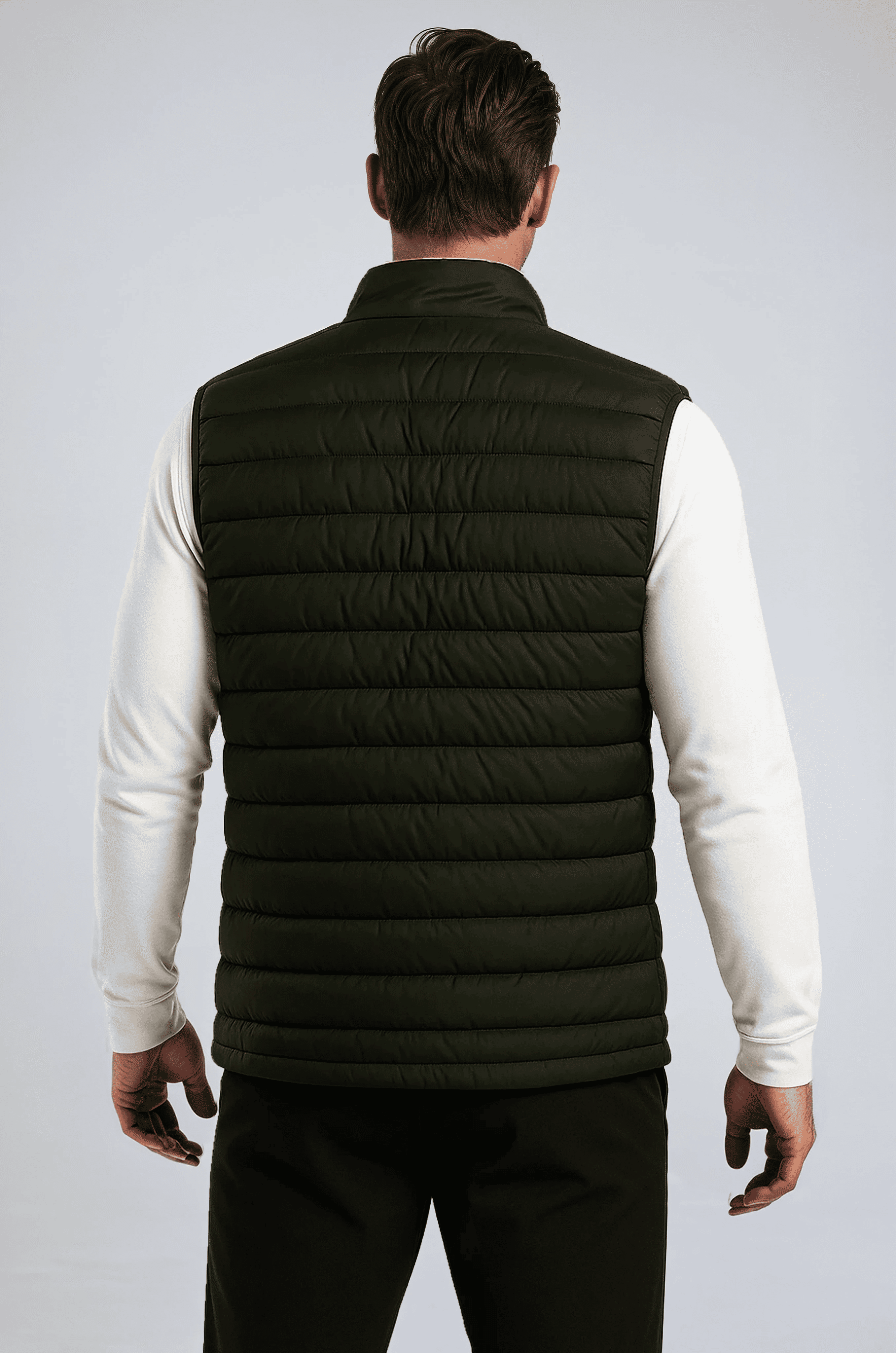 Premium Herre Mørk armygrøn Puffervest - - Puffer Vest - Valmont Wear