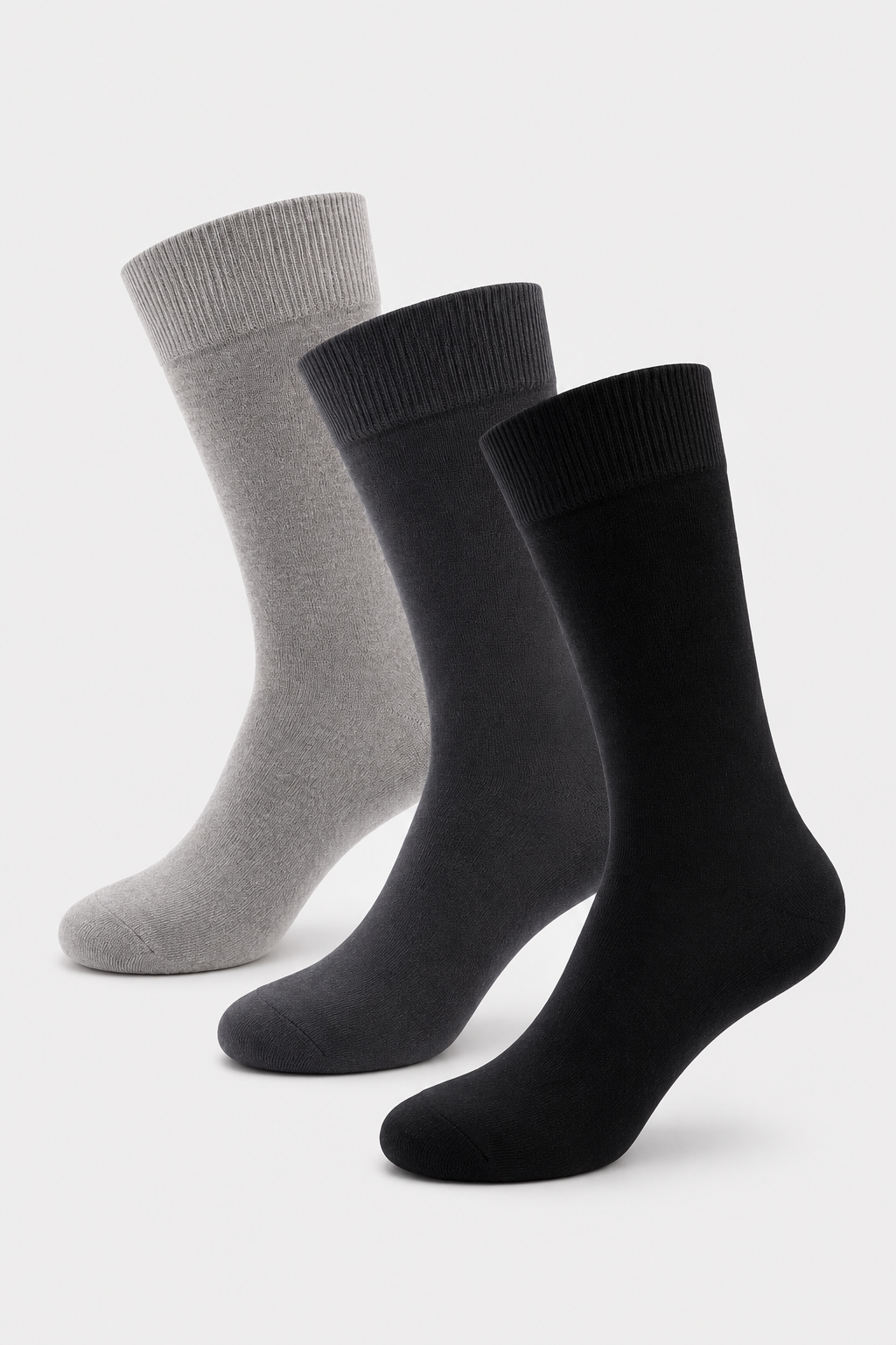 Bambussokker Mænd - 3-pak: Lysegrå, Mørkegrå, Sort. Bløde, Åndbare & Lugtfri. Perfekt til hverdagsbrug. - - Sokker - Valmont Wear
