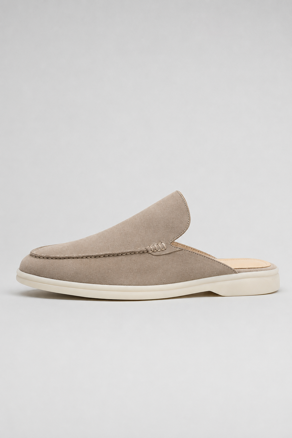 Mule Loafer til Mænd i Sand - Komfortabel Slip-On Sko med Åben Hæl - Sand - Sko - Valmont Wear