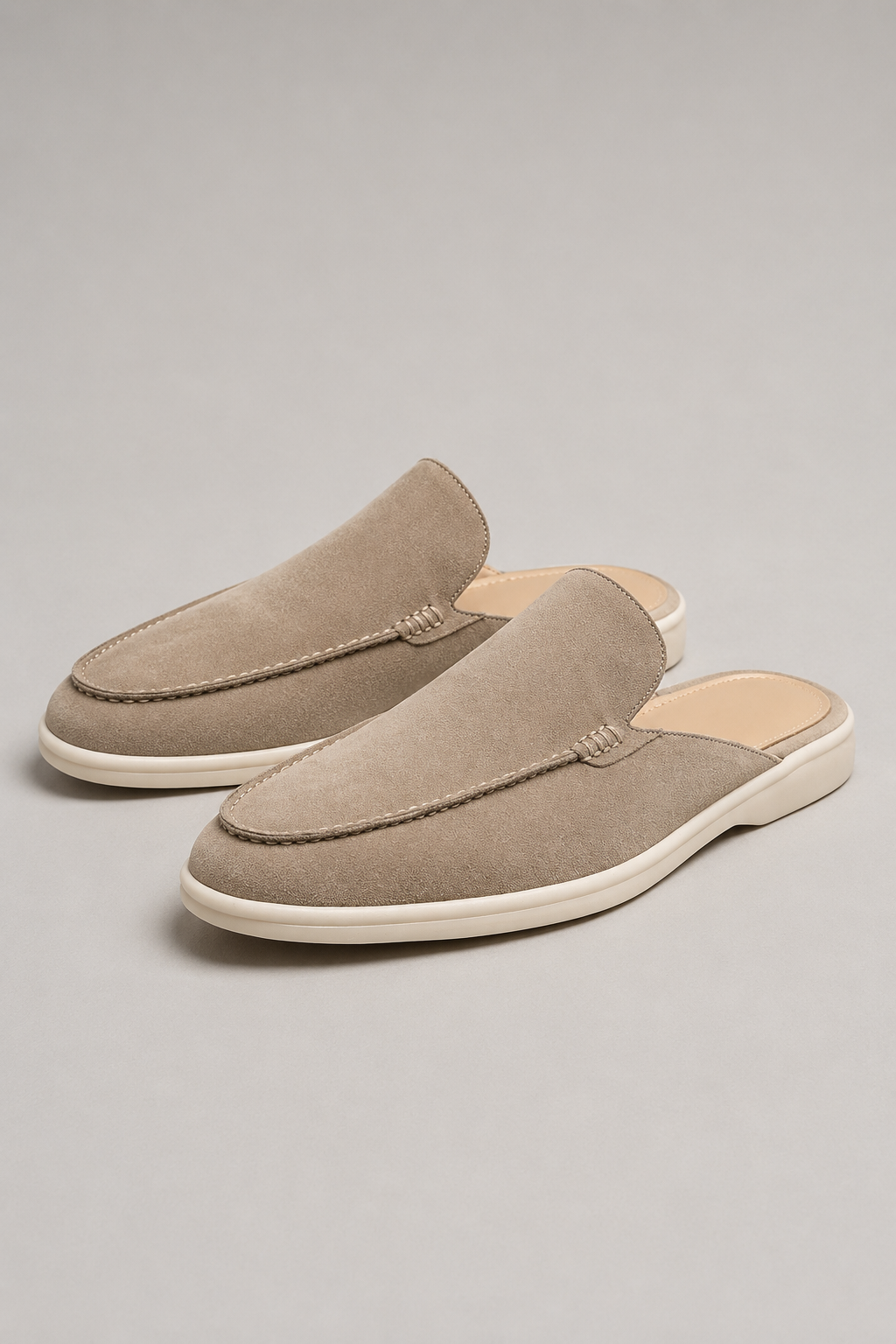 Mule Loafer til Mænd i Sand - Komfortabel Slip-On Sko med Åben Hæl - - Sko - Valmont Wear