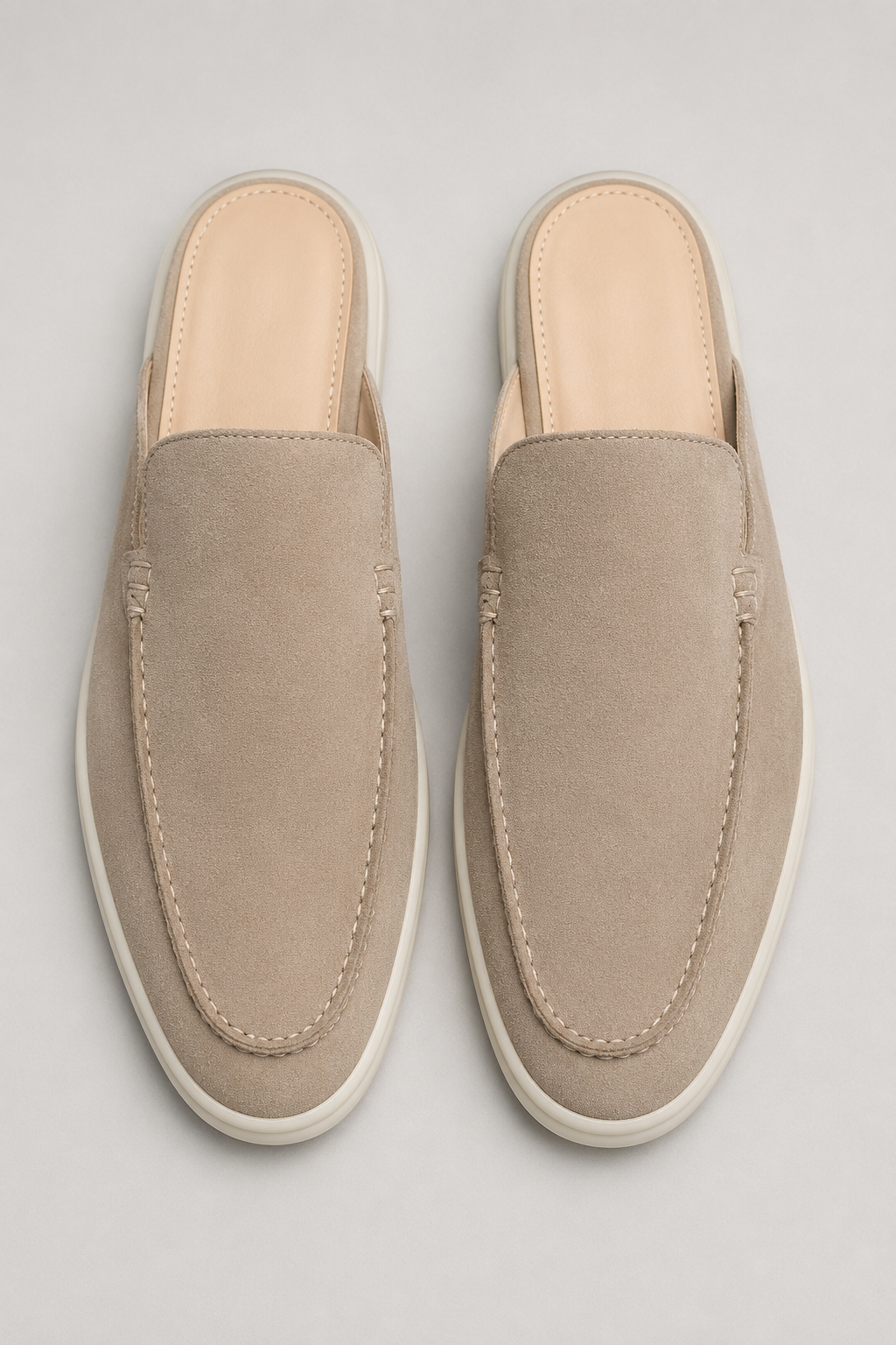 Mule Loafer til Mænd i Sand - Komfortabel Slip-On Sko med Åben Hæl - - Sko - Valmont Wear