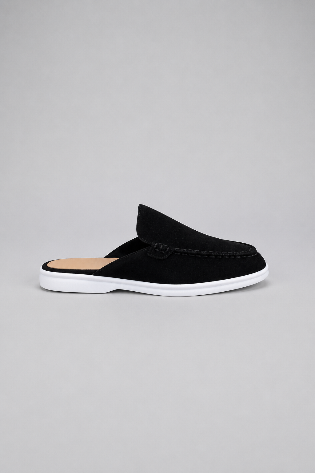 Mule Loafer til Mænd i Sort - Komfortabel Slip-On Sko med Åben Hæl - Sort - Sko - Valmont Wear