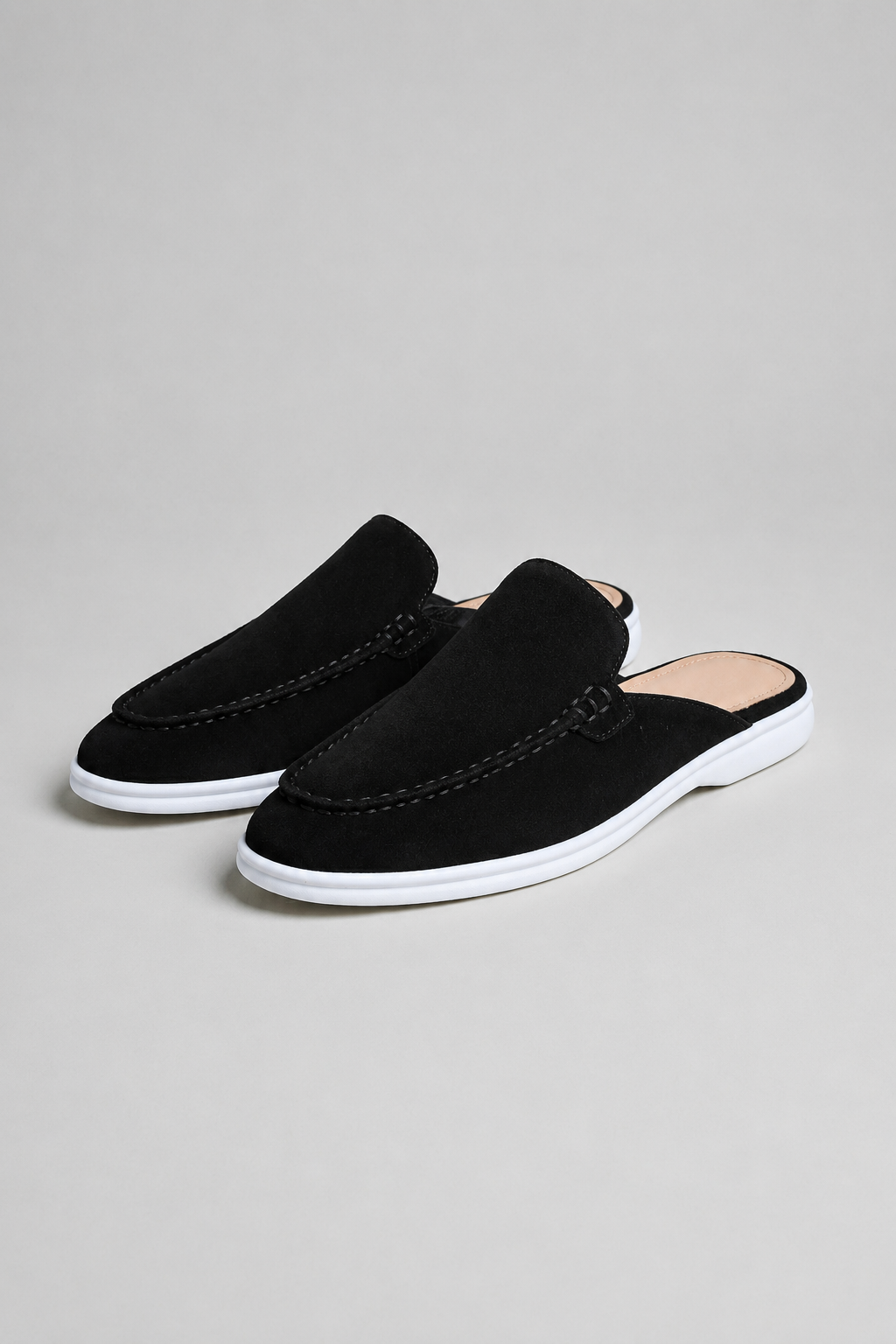 Mule Loafer til Mænd i Sort - Komfortabel Slip-On Sko med Åben Hæl - - Sko - Valmont Wear