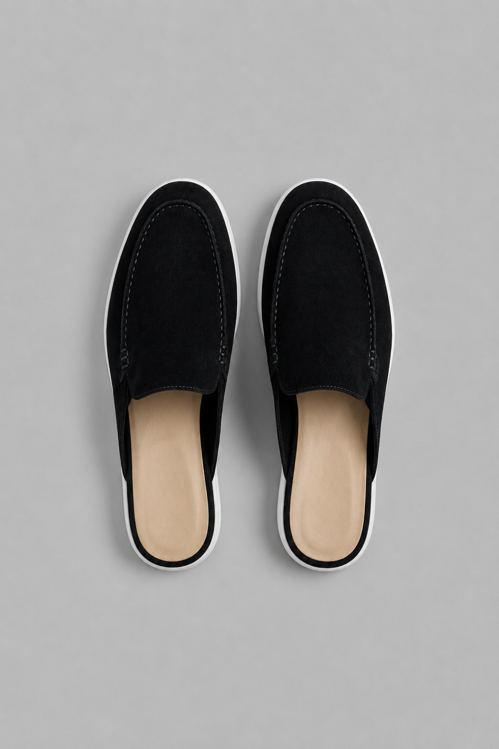 Mule Loafer til Mænd i Sort - Komfortabel Slip-On Sko med Åben Hæl - - Sko - Valmont Wear