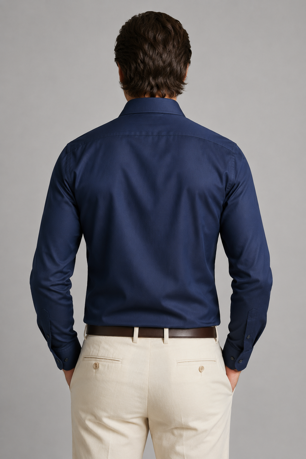 Chemise pour hommes - Bleu marine - Polyester - Coupe régulière
