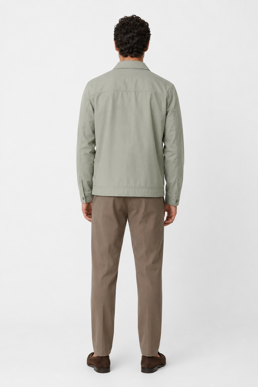 Herre Twill Jakke i Ærtegrøn Uld - Letvægts Regular Fit, Varm & Komfortabel - - Jakker - Valmont Wear