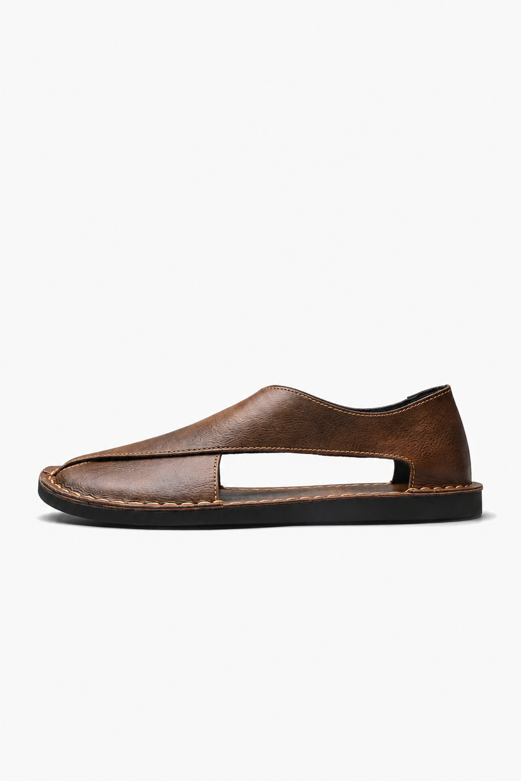 Herresandaler i Brun Læder - Åben Side Stil til Sommer - - Sko - Valmont Wear