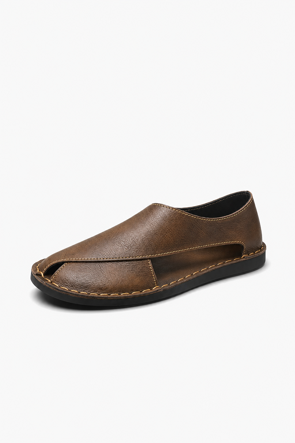 Herresandaler i Brun Læder - Åben Side Stil til Sommer - - Sko - Valmont Wear