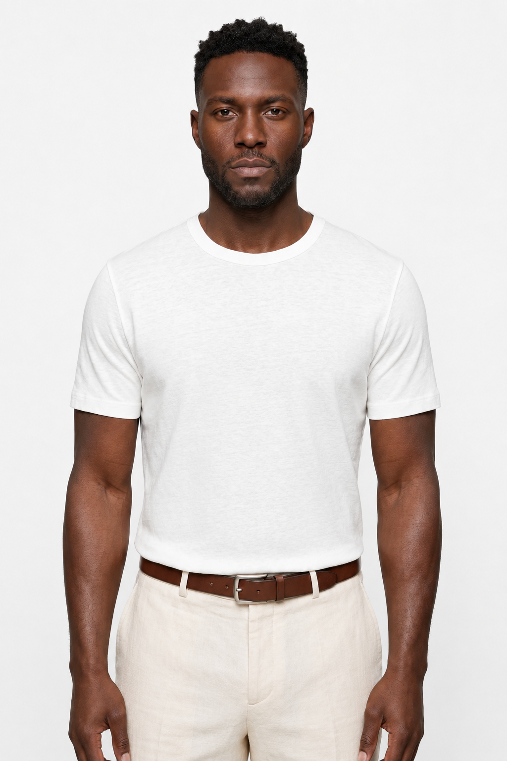 Hvid Slim Fit T-shirt til Mænd i Blød Bomuld – Komfortabel & Stilfuld - - Herre T-shirts - Valmont Wear