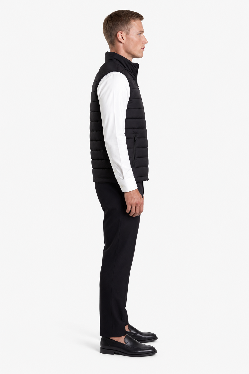 Herre Puffer Vest – Varm, Letvægts Polyester Vest med Lynlås til Mænd - - Puffer Vest - Valmont Wear
