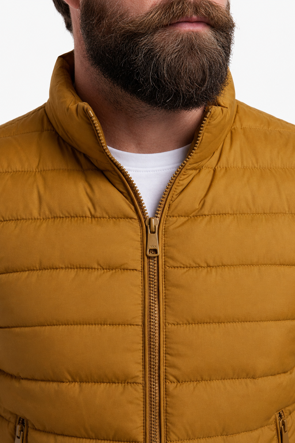Puffervest til Mænd - Gurkemeje - Polyester - Regular Fit - - Puffer Vest - Valmont Wear