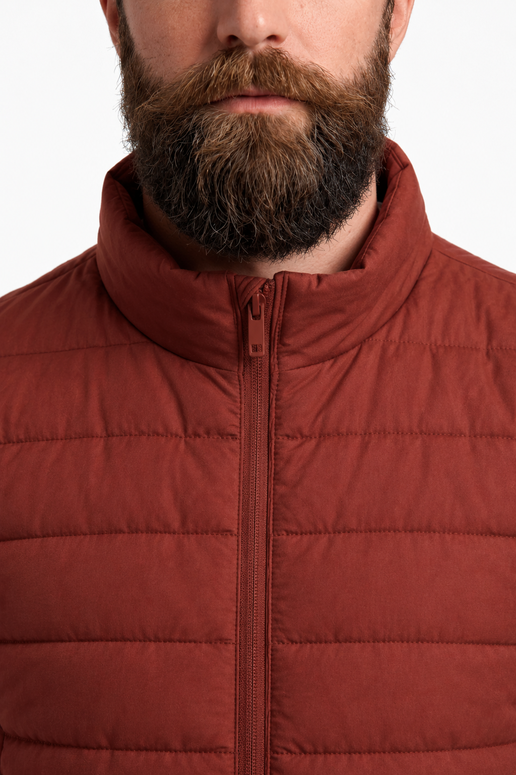 Puffervest til Mænd - Mursteensrød - Polyester - Regular Fit - - Puffer Vest - Valmont Wear