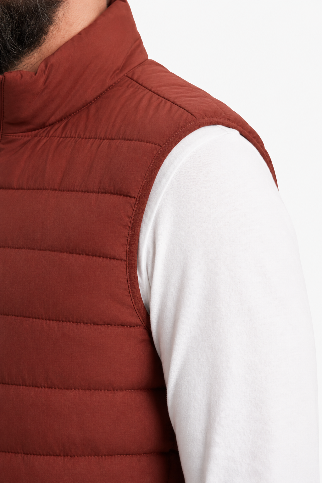 Puffervest til Mænd - Mursteensrød - Polyester - Regular Fit - - Puffer Vest - Valmont Wear