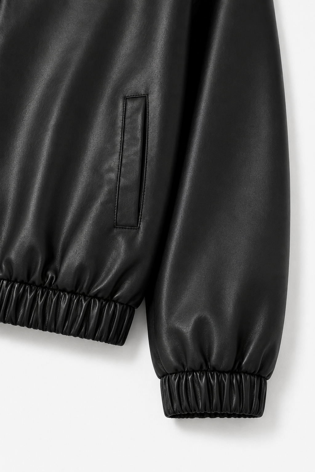 Herre Sort PU Læderjakke med Lynlås – Klassisk Casual Design - - Jakker - Valmont Wear