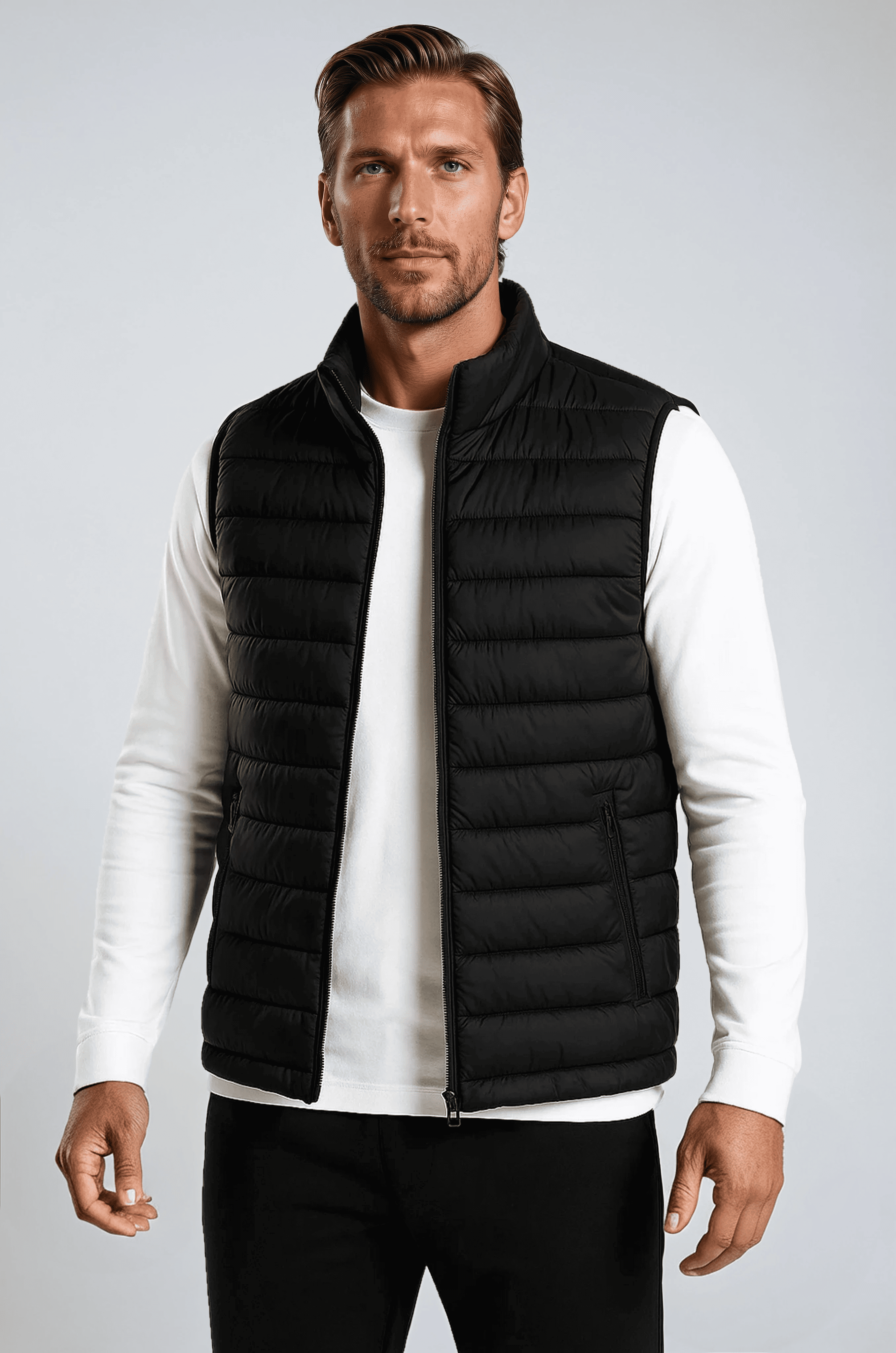 Premium Herre Sort Puffervest - Black - Puffer Vest - Valmont Wear
