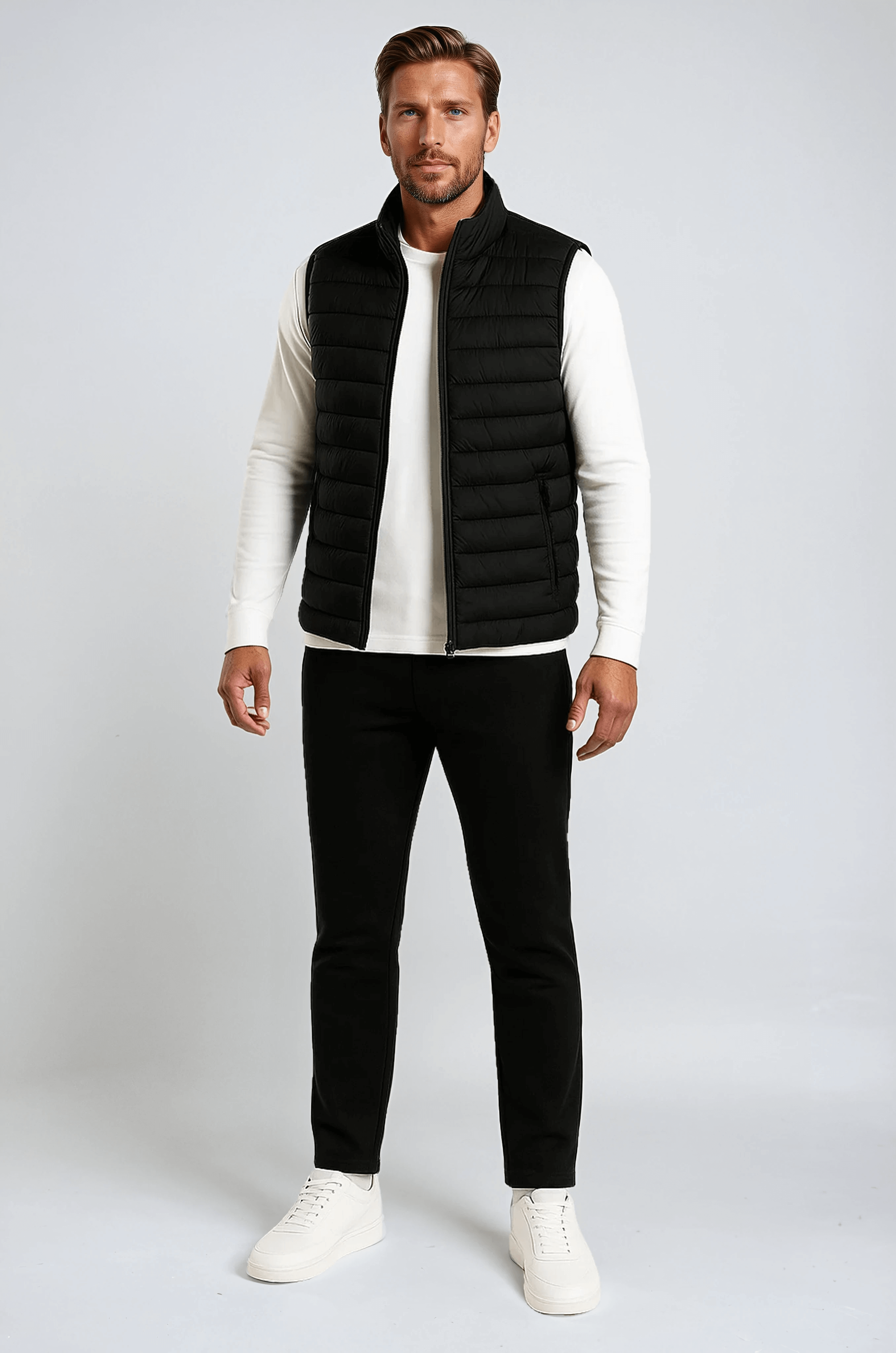 Premium Herre Sort Puffervest - - Puffer Vest - Valmont Wear