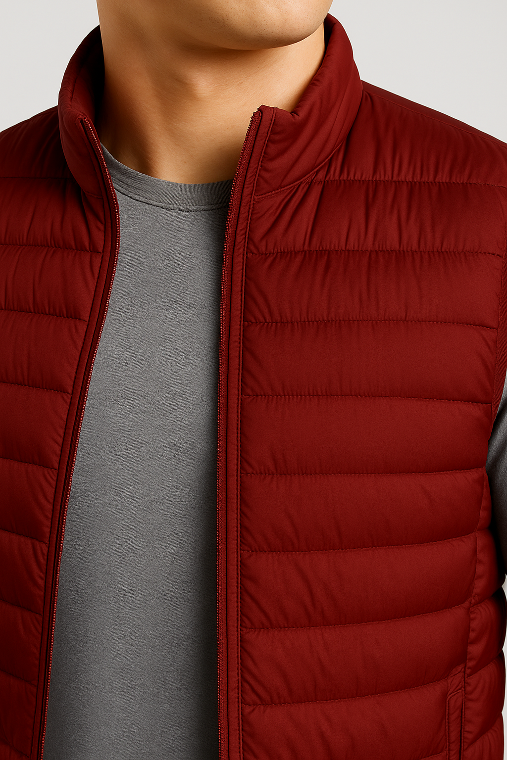 Premium Herre Murstensrød Puffervest - - Puffer Vest - Valmont Wear