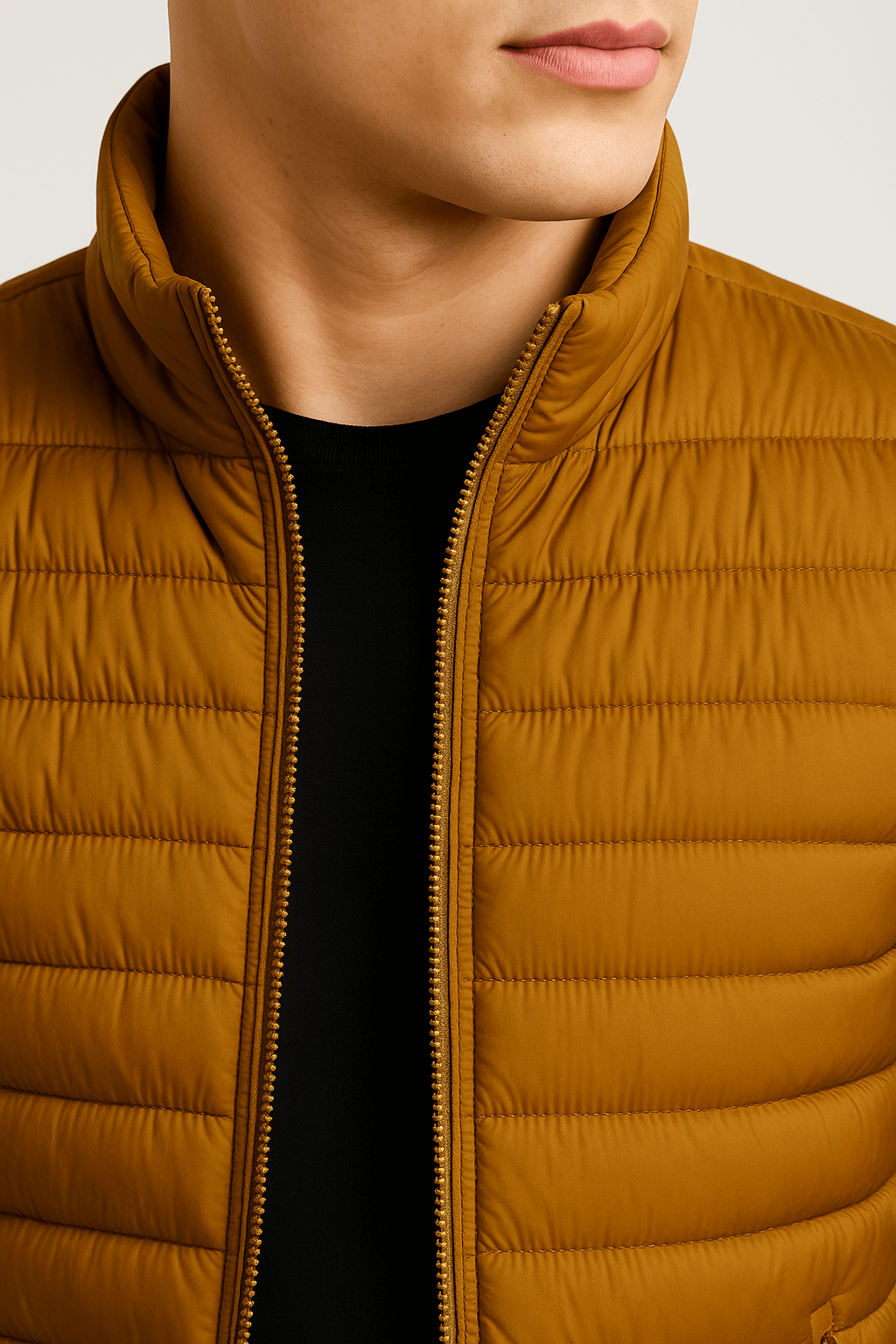 Premium Herre Gurkemeje Puffervest - - Puffer Vest - Valmont Wear