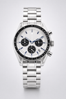 Herre Kronograf Ur i Rustfrit Stål - Hvid Panda Skive, Tachymeter, 42mm - - Ur - Valmont Wear