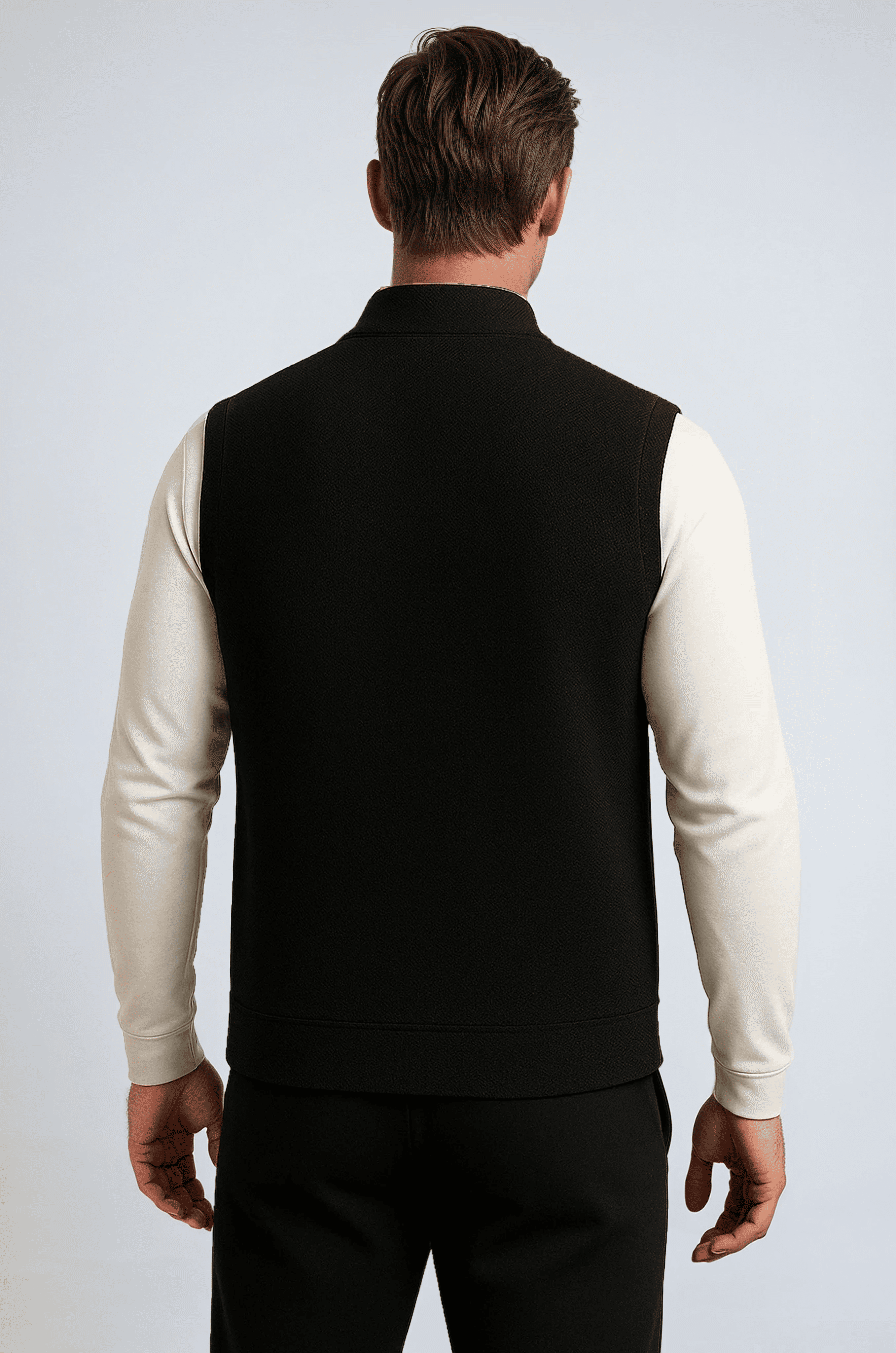 Klassisk Sort Strikket Ærmeløs Vest - - Veste - Valmont Wear