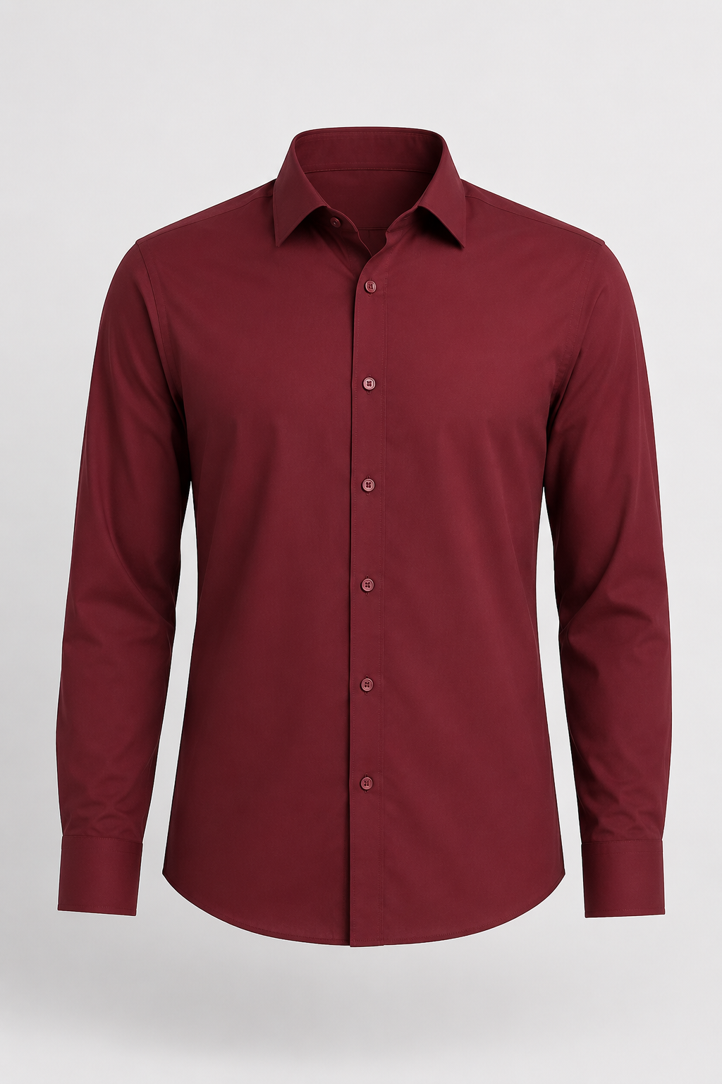 Chemise en lin pour hommes - Bordeaux - Lin - Coupe régulière