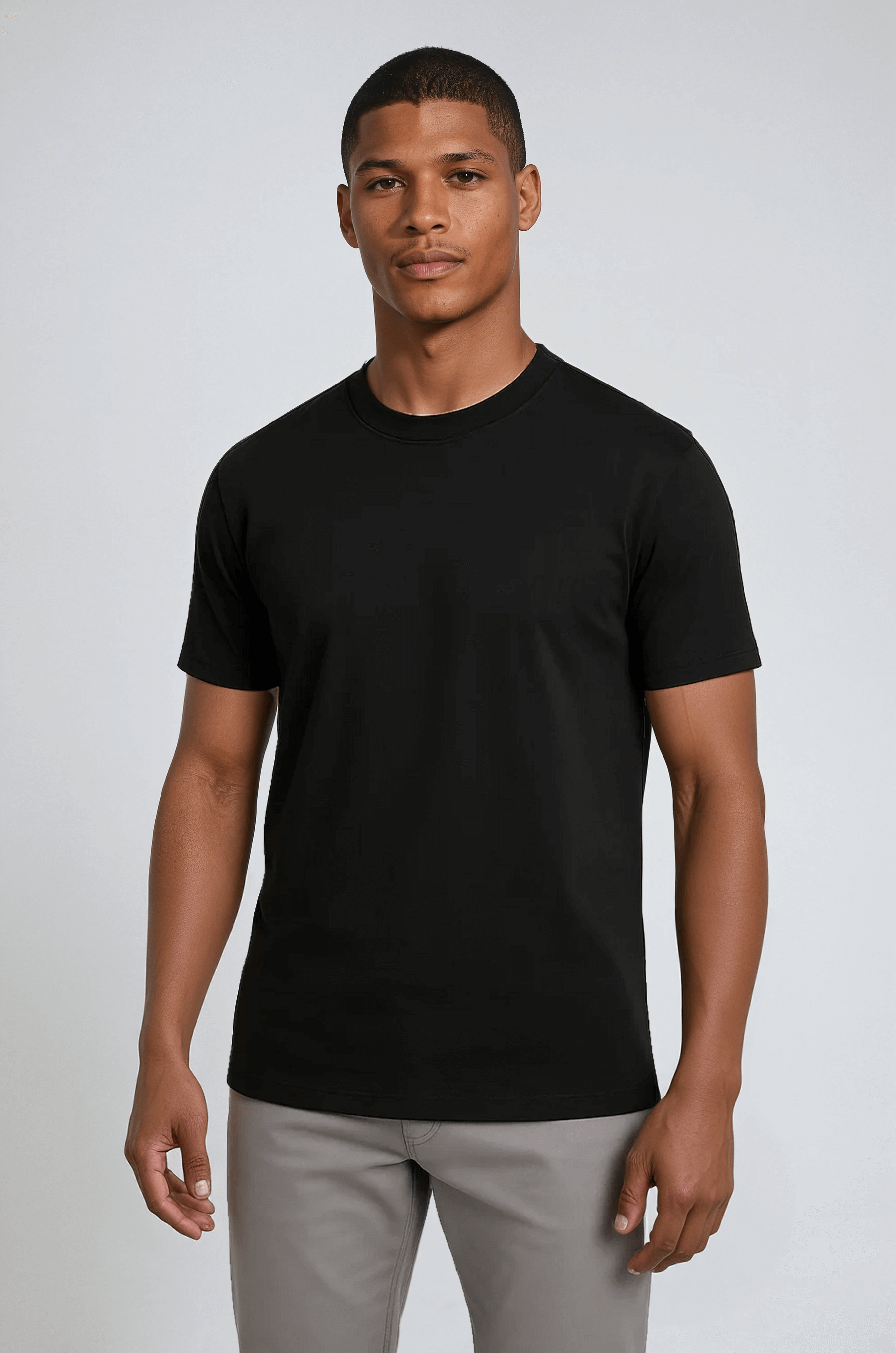 Herre Slim-Fit Merceriseret T-shirt i Sort - XXL - T-shirts - Valmont Wear