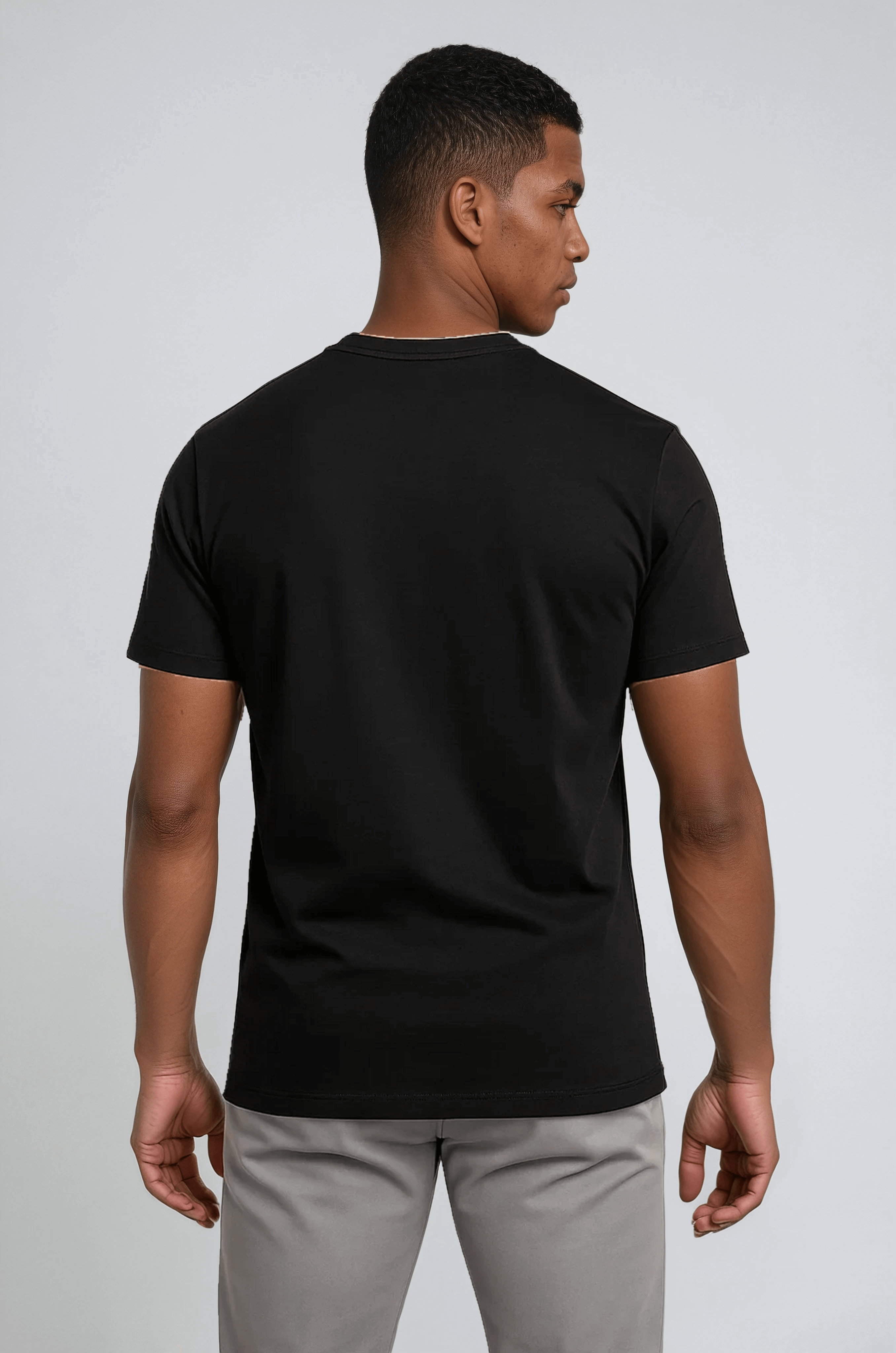 Herre Slim-Fit Merceriseret T-shirt i Sort - - T-shirts - Valmont Wear
