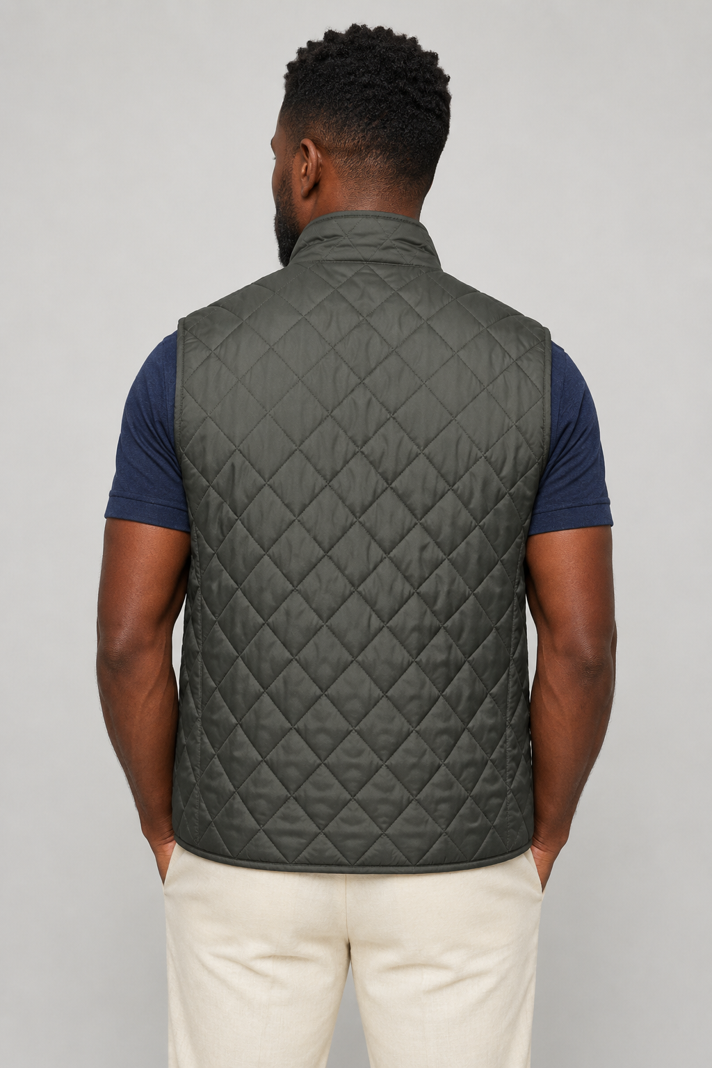 Chaleco acolchado para hombre - Verde ejército - Chaleco ligero para capas