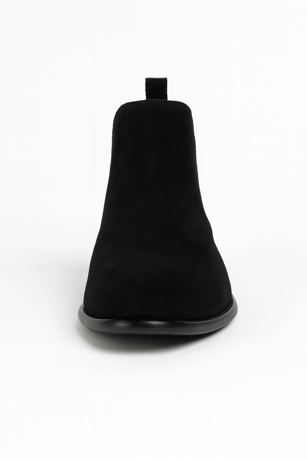 Minimalist Slip-On Chelsea Boots – Sort Ruskind-look, Elastiske Sidepaneler, Flad Hæl - - Boots - Valmont Wear