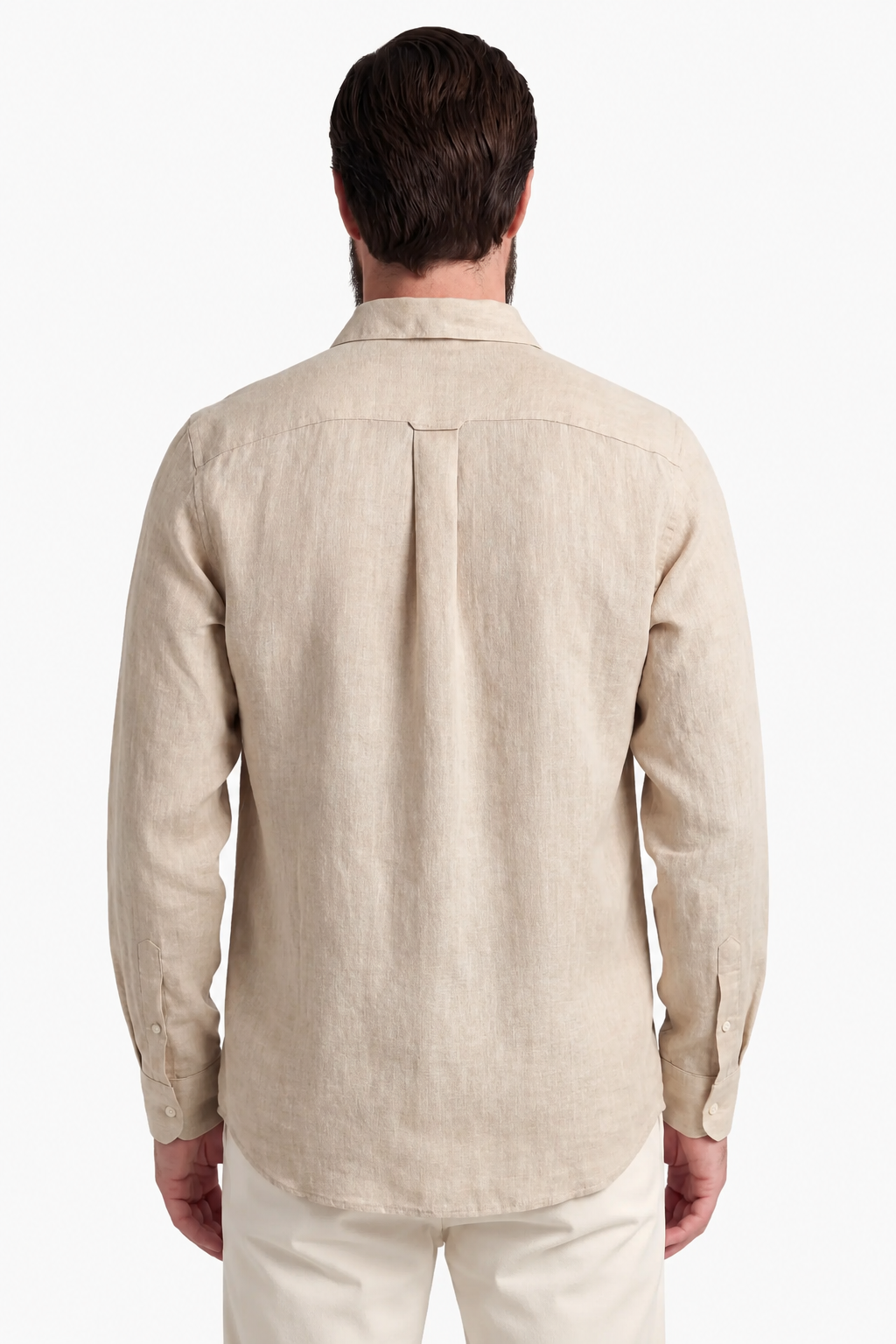 Sand-colored Regular Fit Microfiber Shirt for Men – Microfiber - - Linskjorte - Valmont Wear