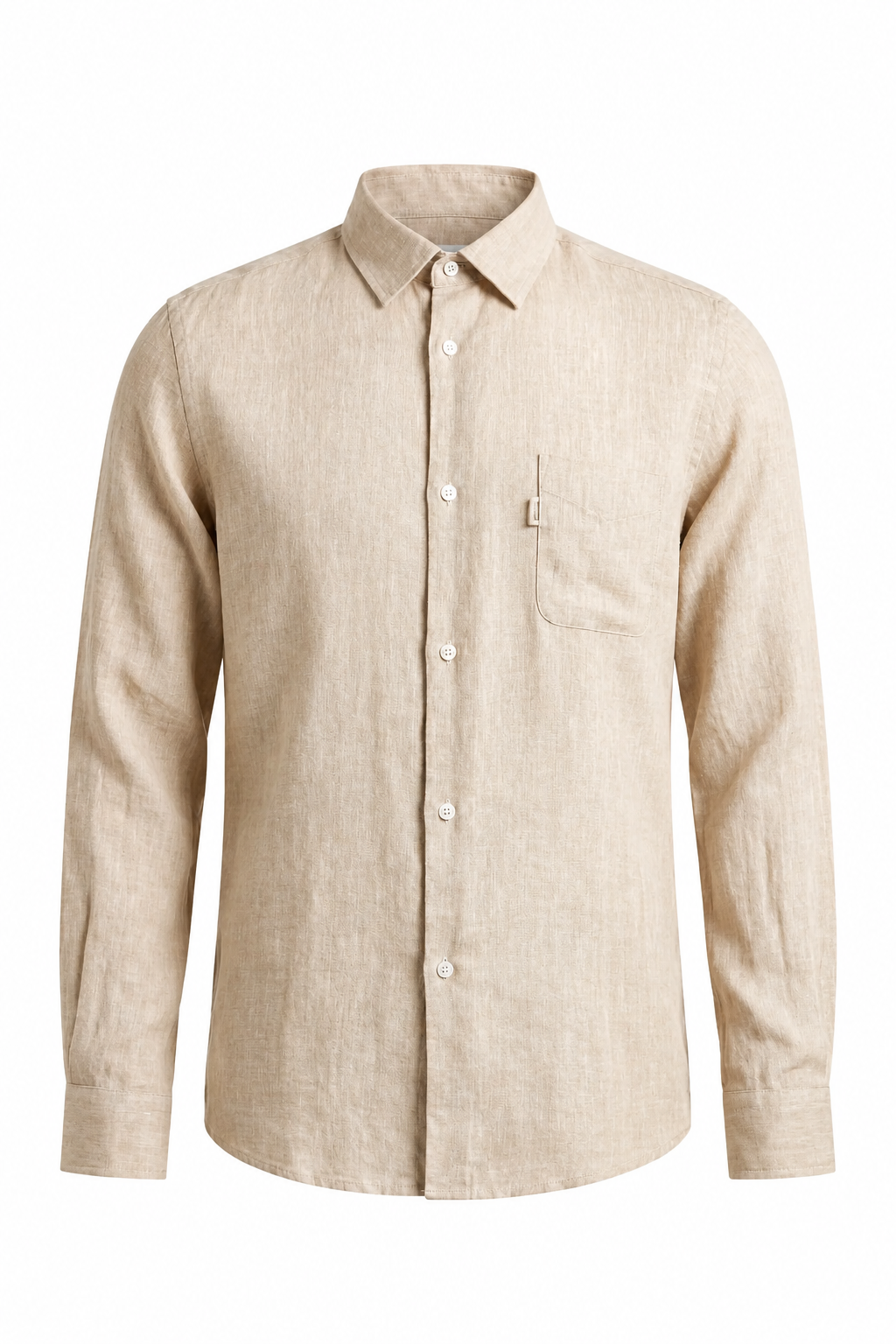 Sand-colored Regular Fit Microfiber Shirt for Men – Microfiber - - Linskjorte - Valmont Wear