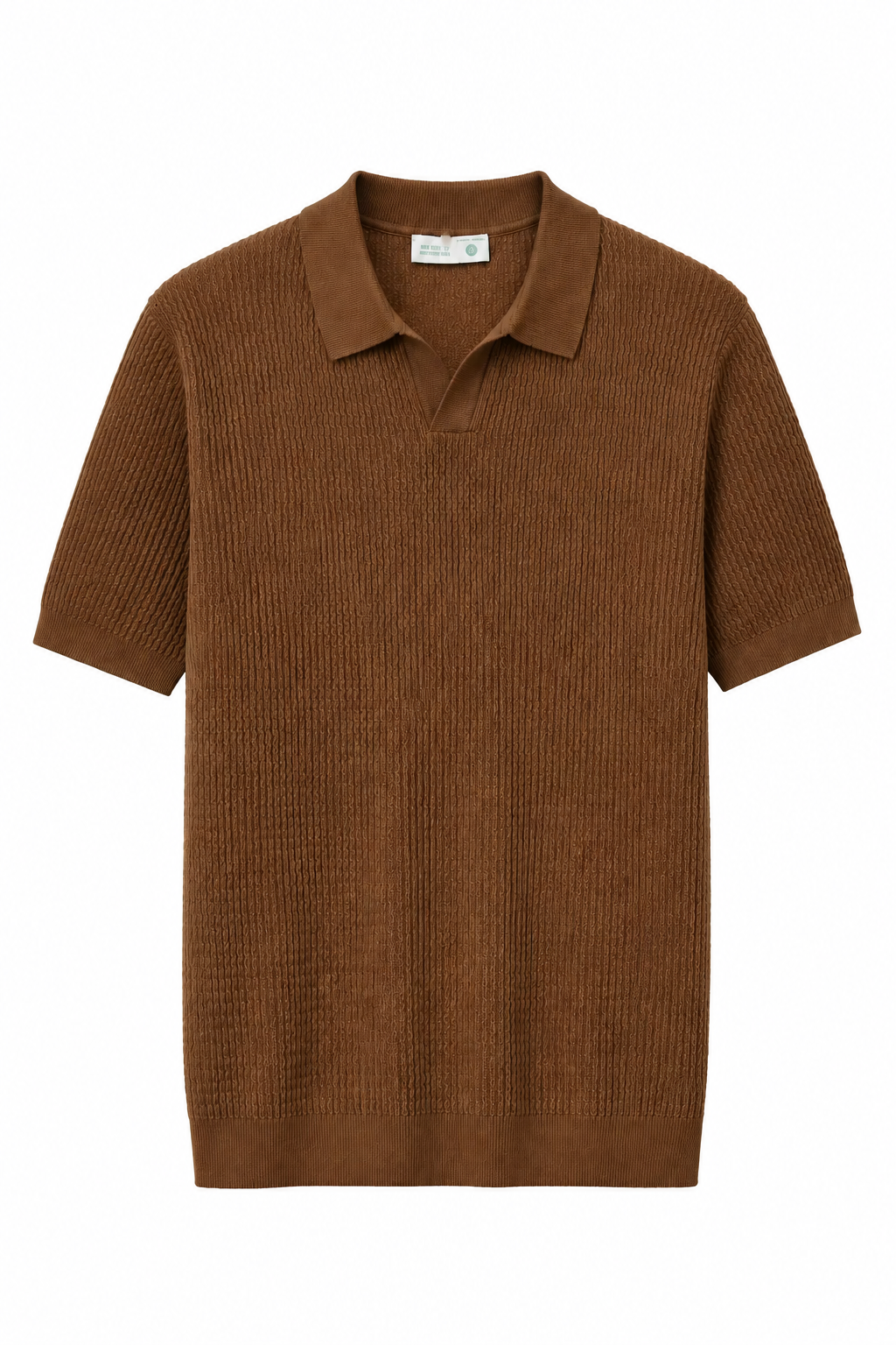 Ribstrikket Polo til Mænd - Espresso - Premium Strikpolo - - Polo - Valmont Wear