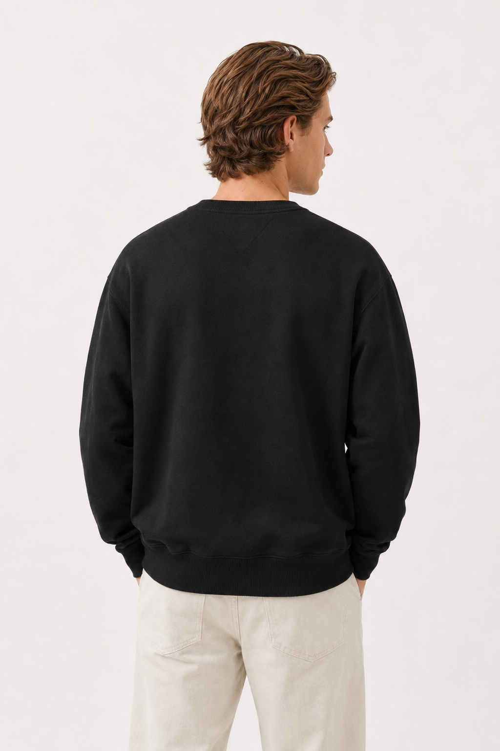 Oversized Striktrøje til Mænd - Sort - Premium Tekstilfiber - Heavyweight Rund Hals - - Sweatre - Valmont Wear