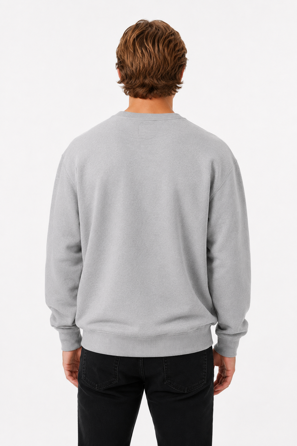 Oversized Striktrøje til Mænd - Grå - Uld - Heavyweight Rund Hals - - Sweatre - Valmont Wear