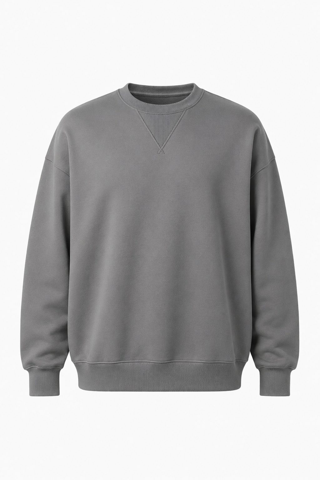 Oversized Striktrøje til Mænd - Grå - Uld - Heavyweight Rund Hals - - Sweatre - Valmont Wear