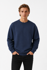 Oversized Striktrøje til Mænd - Marineblå - Uld Bomuld - Heavyweight Rund Hals - Marineblå - Sweatre - Valmont Wear