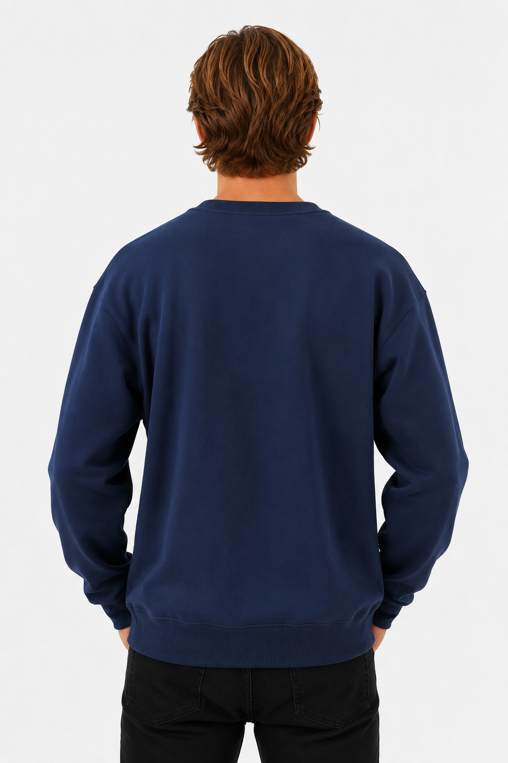 Oversized Striktrøje til Mænd - Marineblå - Uld Bomuld - Heavyweight Rund Hals - - Sweatre - Valmont Wear