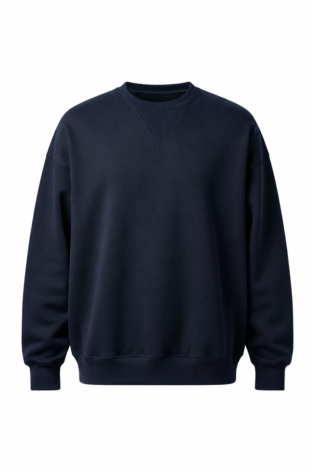Oversized Striktrøje til Mænd - Marineblå - Uld Bomuld - Heavyweight Rund Hals - - Sweatre - Valmont Wear