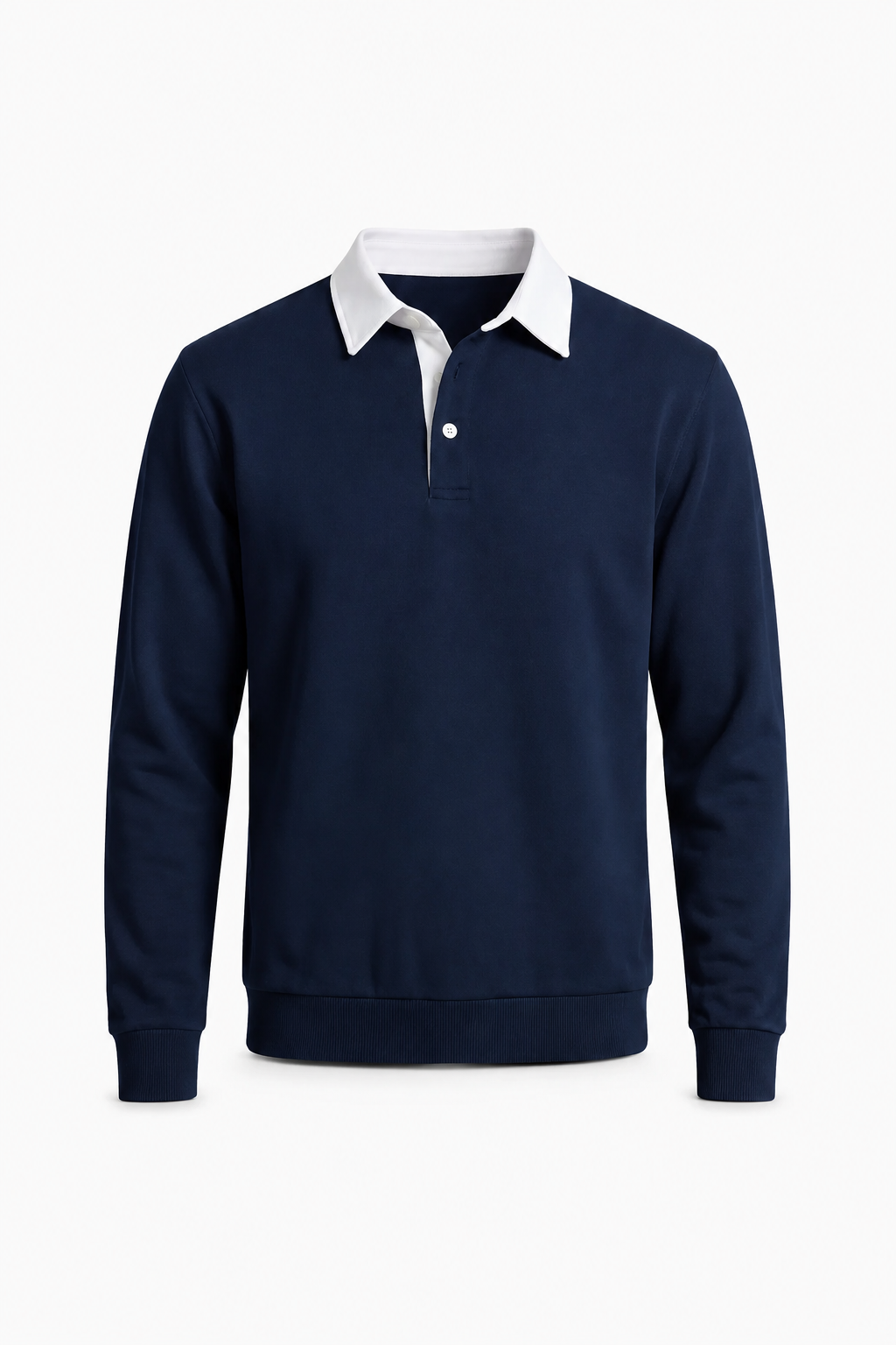 Mørkeblå Polo Fleece Sweatshirt til Mænd - Blød, Varm & Komfortabel Hverdags Trøje - - Sweatre - Valmont Wear