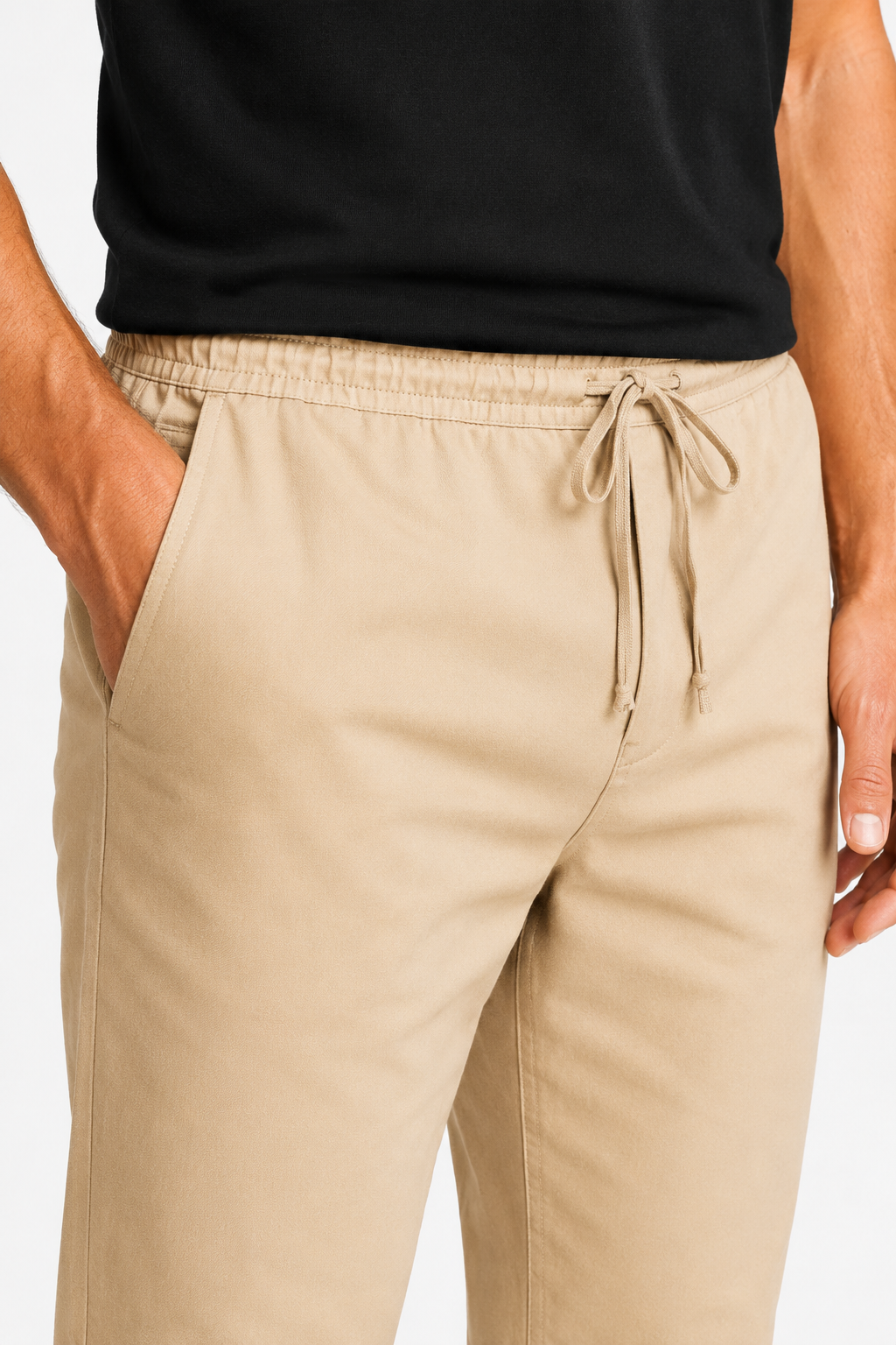 Bukser til Mænd - Beige - Uld - Regular Fit med Snøre - - Pants - Valmont Wear